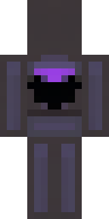an enderman-inspired figure, tall and black with purple eyes