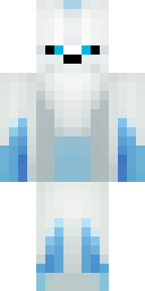 a snow fox spirit in white fur with blue markings