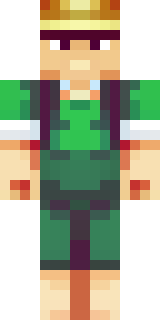 a farmer villager in a straw hat with a green apron