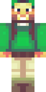 a farmer villager in a straw hat with a green apron