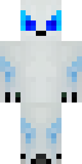 a snow fox spirit in white fur with blue markings