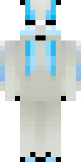 a snow fox spirit in white fur with blue markings