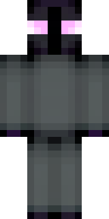 an enderman-inspired figure, tall and black with purple eyes