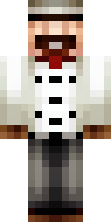 a cheerful chef in a white coat and tall hat with a wooden spoon