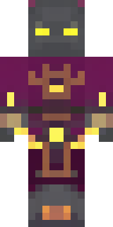 a nether hunter in crimson hide with glowing gold trim