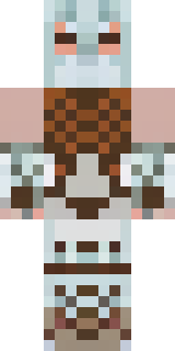 a frost viking in white furs and a horned helm