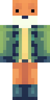 an anthropomorphic fox in a green explorer jacket