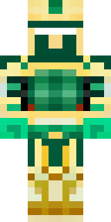 a jade samurai in green and gold ceremonial armor