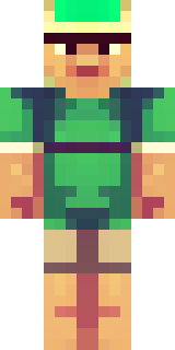 a farmer villager in a straw hat with a green apron