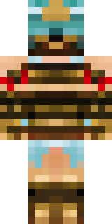 a gladiator in bronze arm guards and a red-plumed helmet