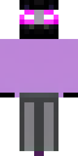 an enderman-inspired figure, tall and black with purple eyes