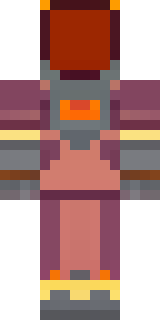 a nether hunter in crimson hide with glowing gold trim