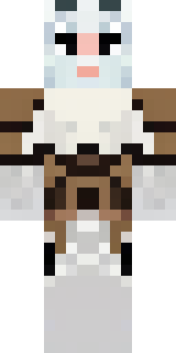 a frost viking in white furs and a horned helm