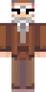a friendly villager librarian in brown robes with glasses