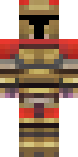 a gladiator in bronze arm guards and a red-plumed helmet