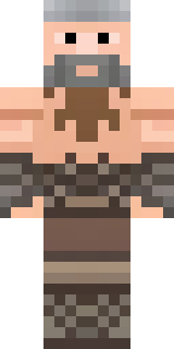 a viking warrior in fur and iron with a braided beard