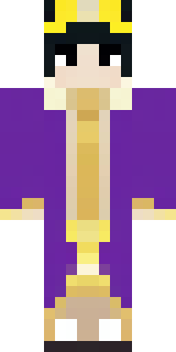a young king in an ermine-trimmed purple cloak and gold crown