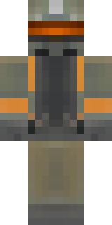 a battle-worn pilot in orange plating with scorch marks