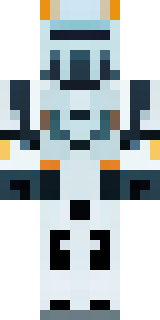 a mecha pilot in a white flight suit with a segmented helmet