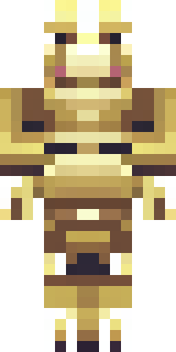 a piglin brute in gold armor with a snout and tusks