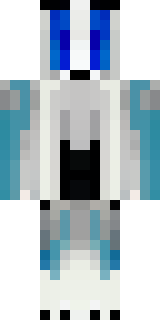 a snow fox spirit in white fur with blue markings
