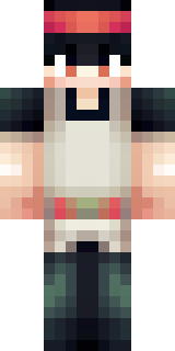 a sushi master in a dark apron with a headband