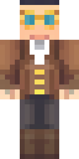 a steampunk inventor in a brown leather coat and brass goggles