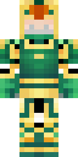 a jade samurai in green and gold ceremonial armor