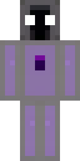 an enderman-inspired figure, tall and black with purple eyes