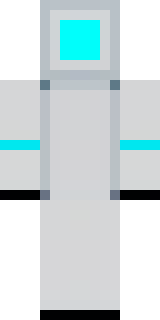 a sleek white service robot with a single cyan sensor