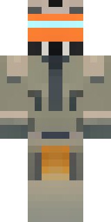 a battle-worn pilot in orange plating with scorch marks