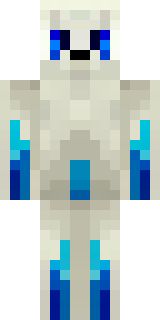 a snow fox spirit in white fur with blue markings