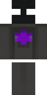 an enderman-inspired figure, tall and black with purple eyes