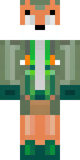 an anthropomorphic fox in a green explorer jacket