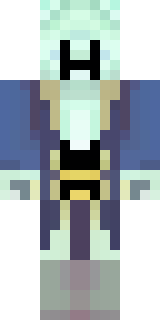 a ghostly pirate with pale skin and a tattered blue coat