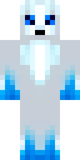 a snow fox spirit in white fur with blue markings