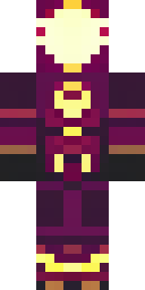 a nether hunter in crimson hide with glowing gold trim