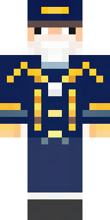 an airship captain in a navy coat with copper gadgets