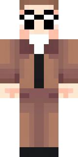 a friendly villager librarian in brown robes with glasses