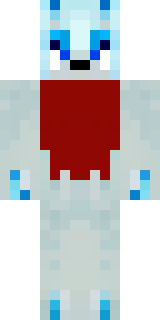 a snow fox spirit in white fur with blue markings