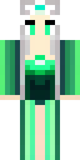 a queen in a flowing emerald gown with a silver tiara