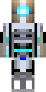 a chrome android with glowing blue eyes and exposed joints