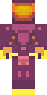 a nether hunter in crimson hide with glowing gold trim
