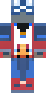 a masked hero in a sleek red and blue suit with a chest emblem