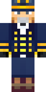 an airship captain in a navy coat with copper gadgets