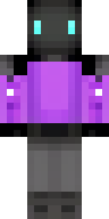 an enderman-inspired figure, tall and black with purple eyes