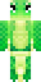a dragon hybrid with green scales, horns and a spined tail