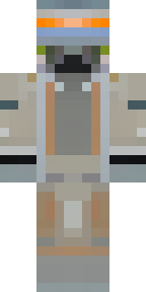 a battle-worn pilot in orange plating with scorch marks