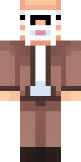 a friendly villager librarian in brown robes with glasses