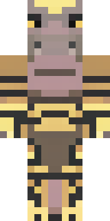 a piglin brute in gold armor with a snout and tusks